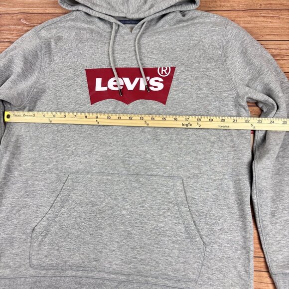 Levis Gray Hoodie With Red Logo Graphic Pullover Style   Casual Fit Size Large. - Picture 5 of 9